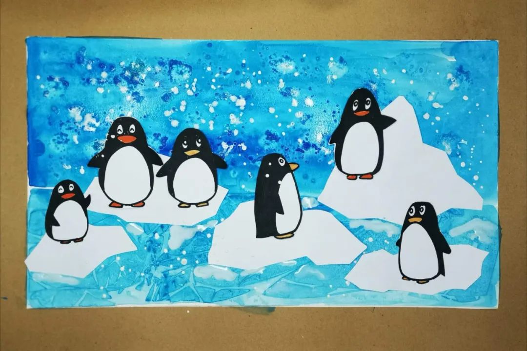 南极的企鹅儿童绘画照片