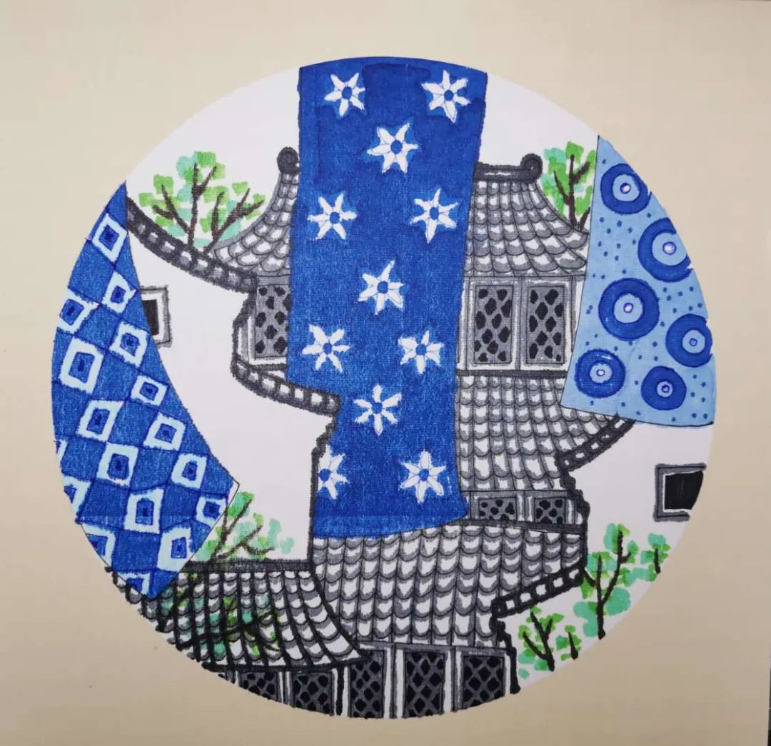 乌镇的蓝印花布绘画教程