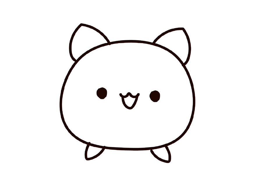 宠物小精灵胖丁的简笔画步骤-图3