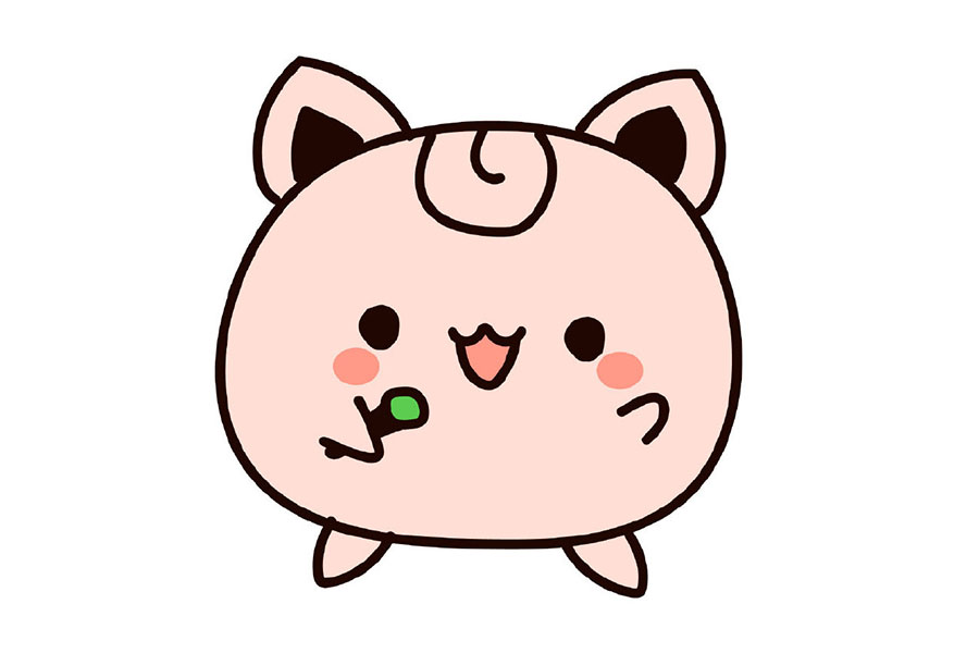 宠物小精灵胖丁的简笔画步骤