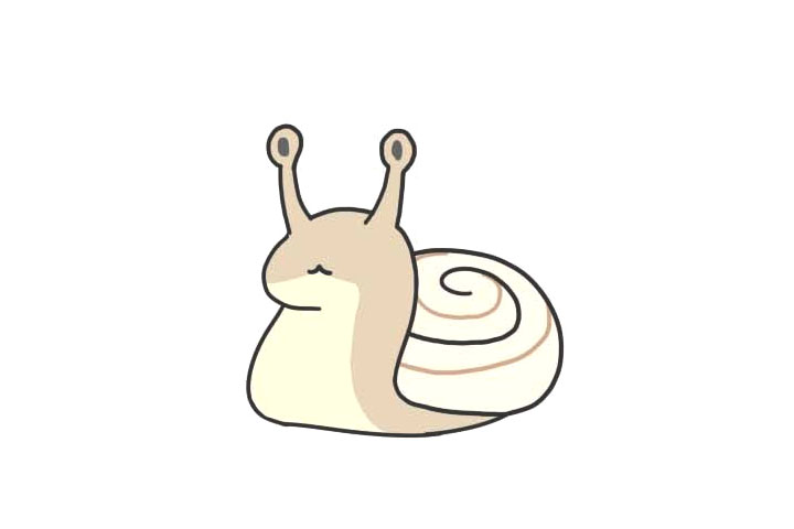 萌萌的蜗牛怎么画