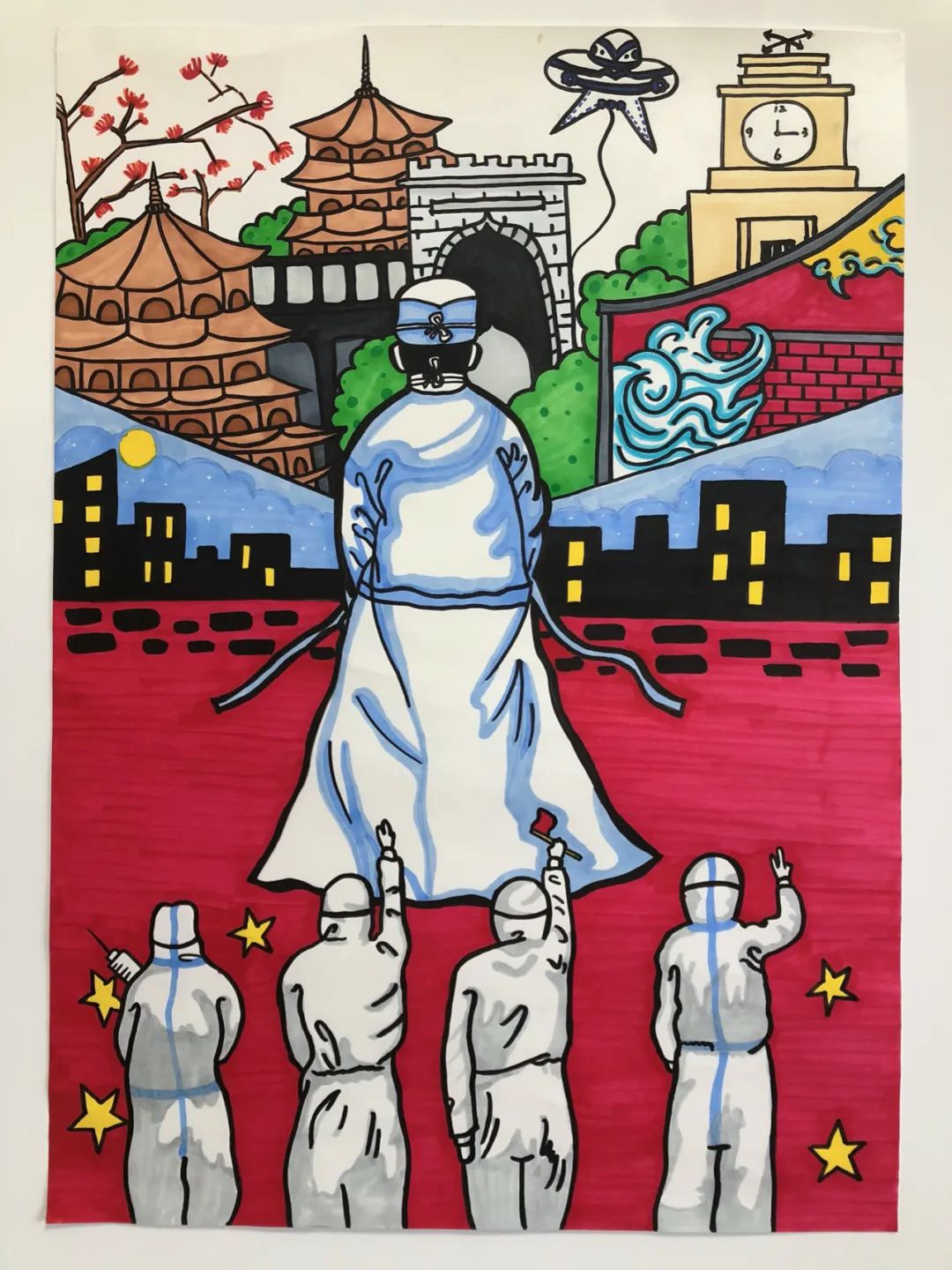 步骤2：城市终会苏醒：按下暂停键的泉州，即将再次绽放光芒，迎接来自世界各地的欣赏目光。“泉”城齐心抗疫，城市终会苏醒！