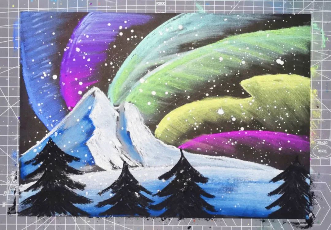 美丽的极光创意儿童绘画