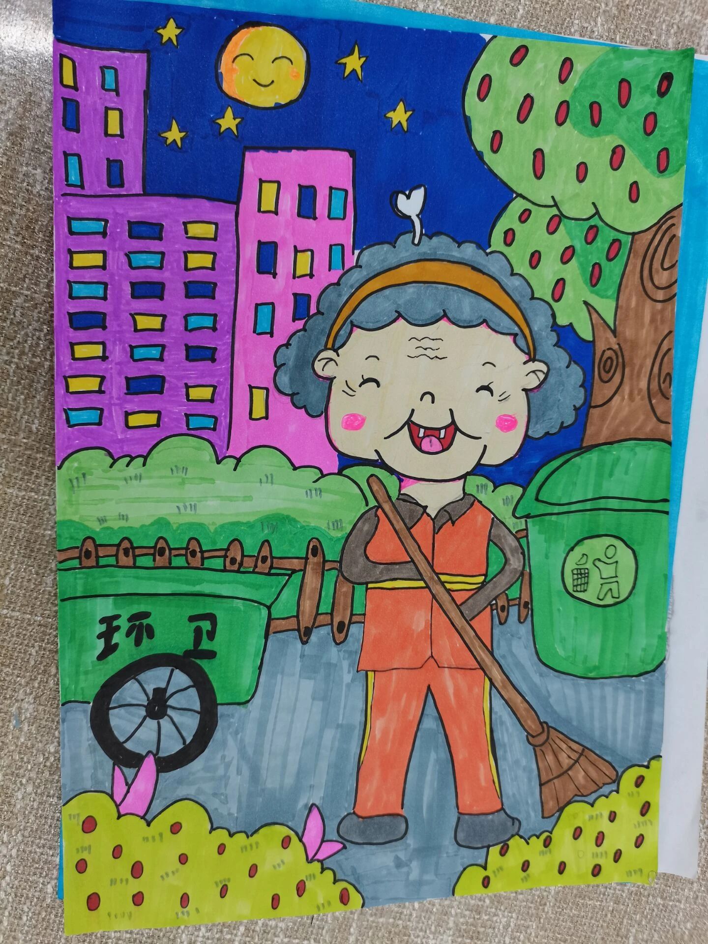 劳动最光荣 劳动节主题绘画作品-图1