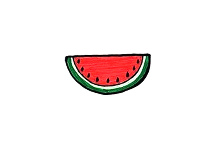 步骤4：西瓜画法一