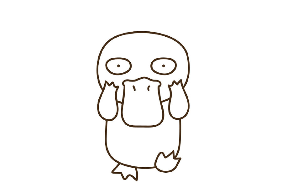 皮卡丘和他的朋友们系列之可达鸭简笔画画法步骤-图7