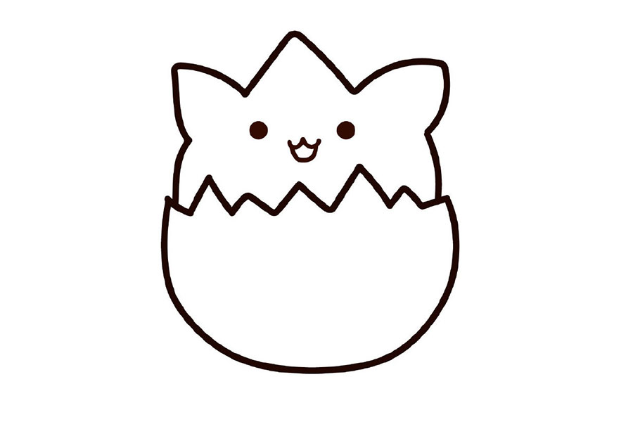 皮卡丘和他的朋友们系列之波克比简笔画画法步骤-图4