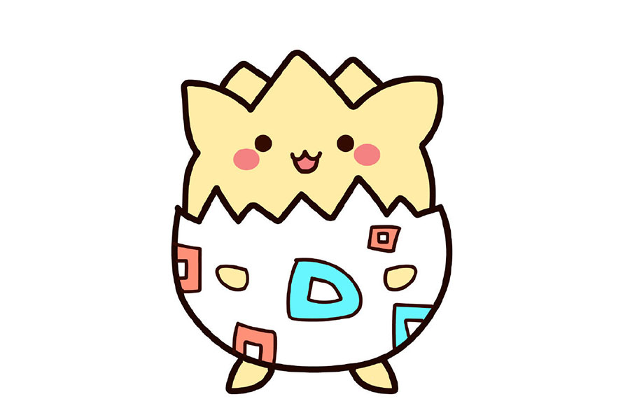 皮卡丘和他的朋友们系列之波克比简笔画画法步骤-图9