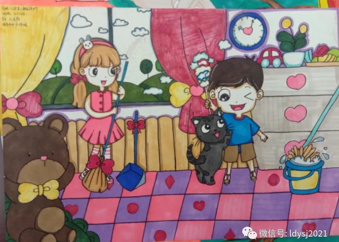 劳动最美丽优秀劳动节主题儿童画-图3