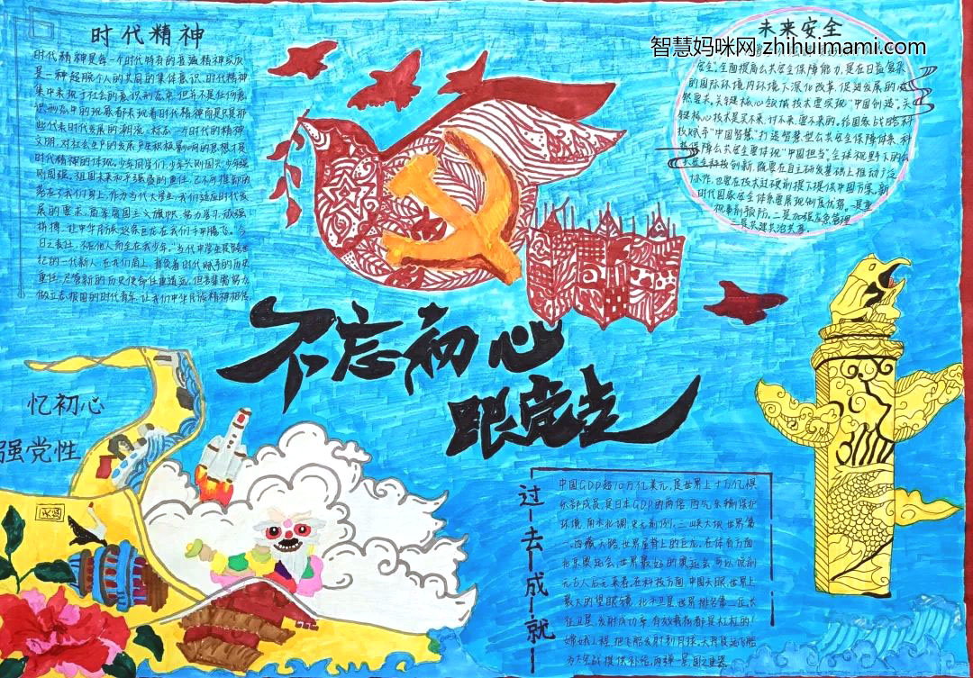 步骤3：《不忘初心跟党走》时代之旅 我们发出世界最嘹亮的声音，忆初心 强党性 不忘初心跟党走。