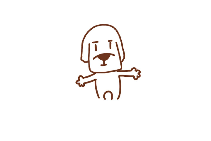 卡通求抱抱的小狗怎么画-图3