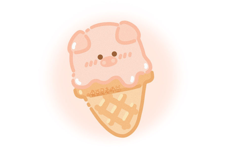 四款萌萌的动物冰淇淋简笔画-图1