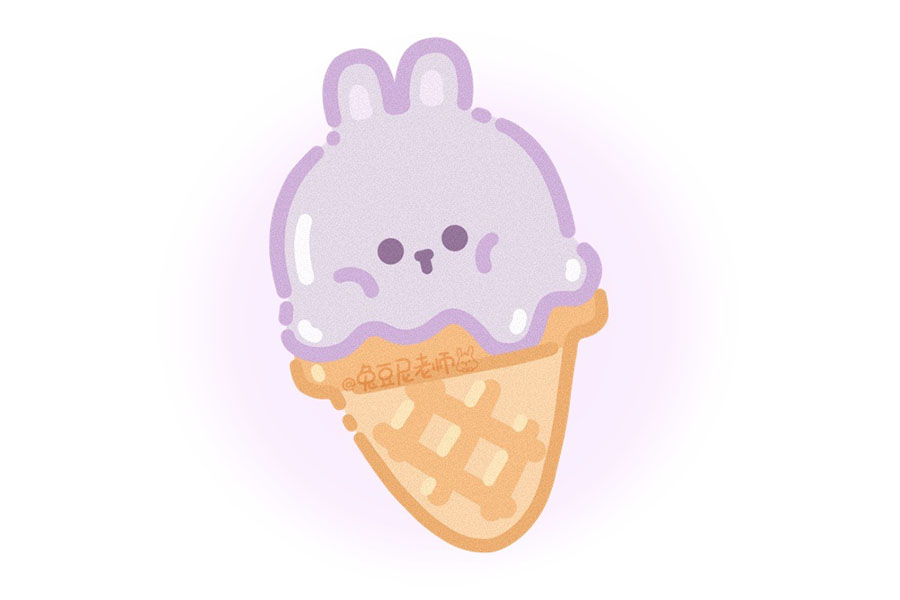 四款萌萌的动物冰淇淋简笔画-图2