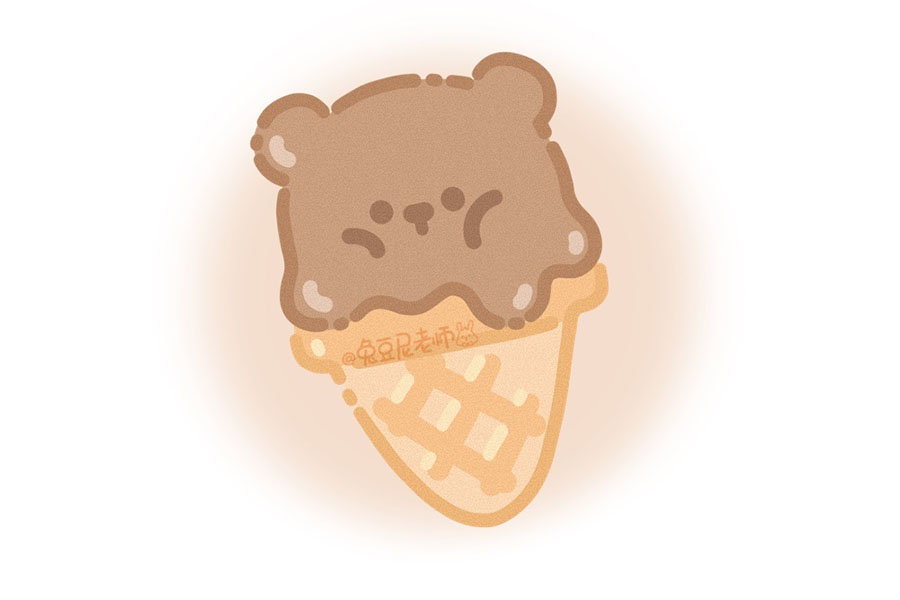 四款萌萌的动物冰淇淋简笔画-图3