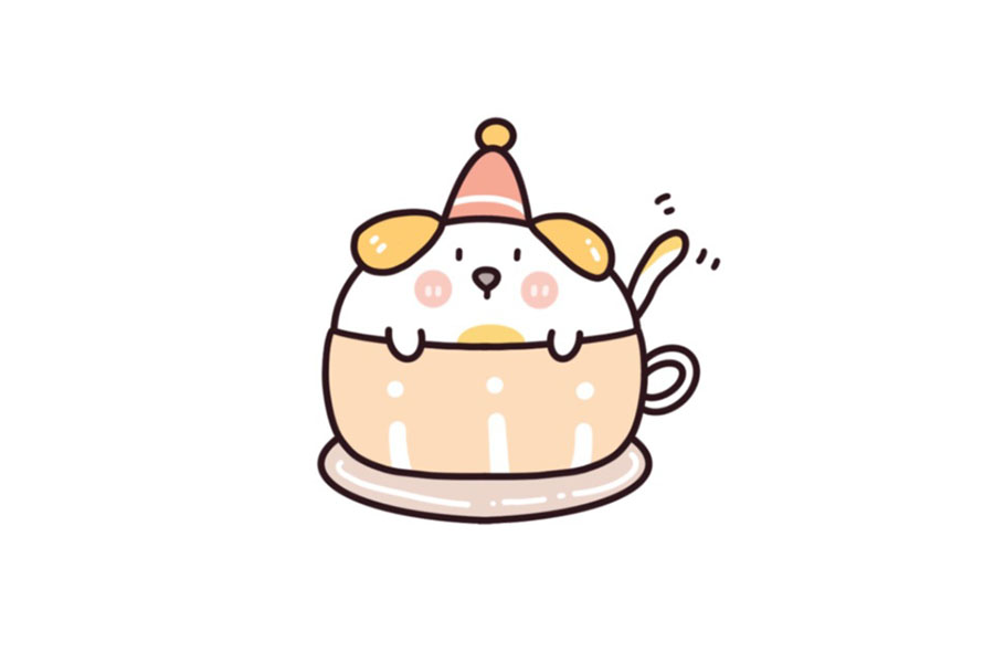 美食饮品主题简笔画9款超萌咖啡简笔画-图4