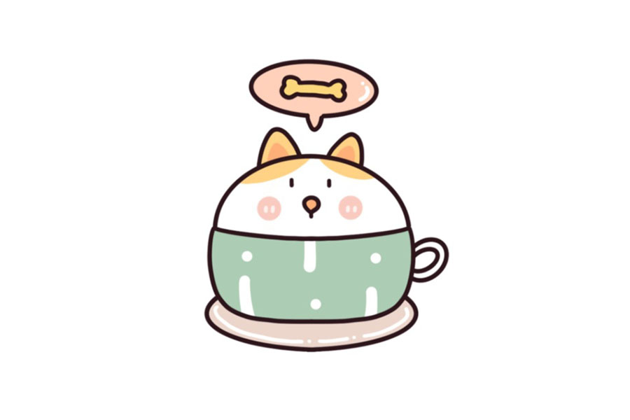 美食饮品主题简笔画9款超萌咖啡简笔画-图9