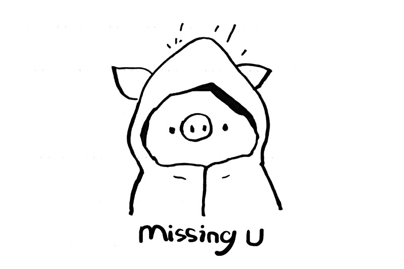 可爱的猪猪表情简笔画-图12