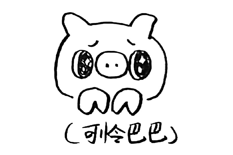 可爱的猪猪表情简笔画-图18