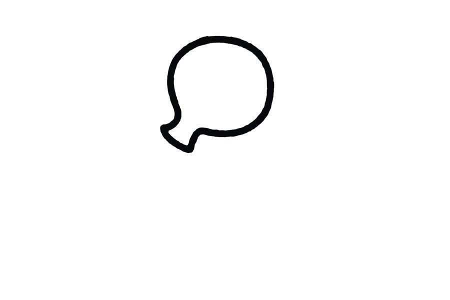 步骤1：先画一个像气球形的头部。