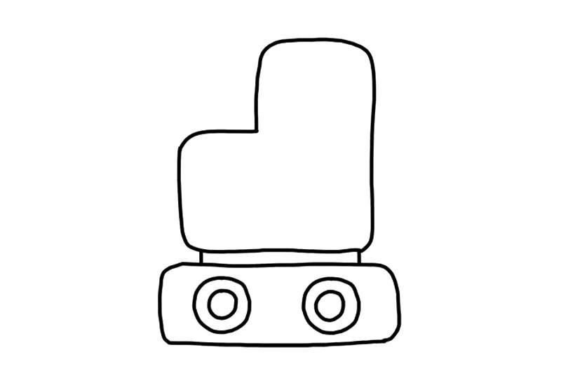 步骤4：在两个小圆形内各画一个更小一些的小圆形装饰。