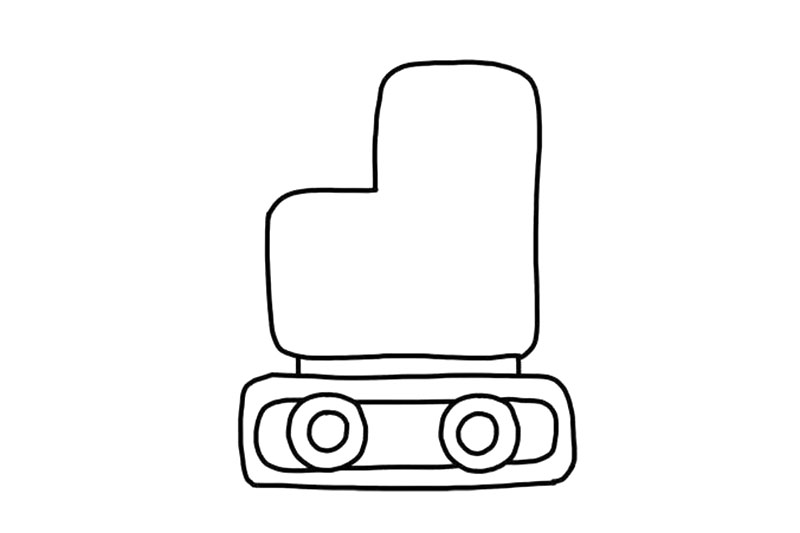步骤5：用一个小一些的圆角长方形连接两个圆形。