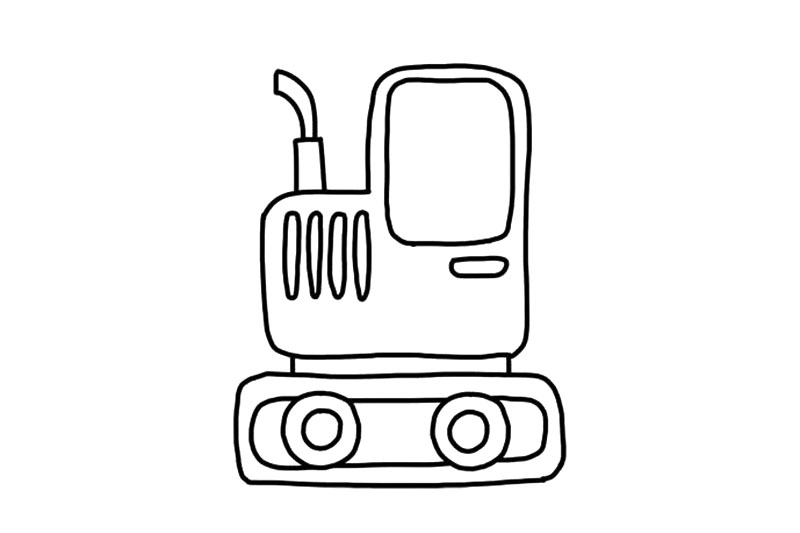 步骤7：画出门把手和发动机舱的条形装饰。