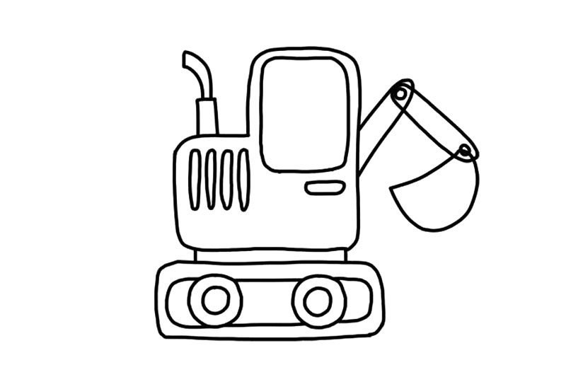 步骤9：在手臂前画出大大的挖斗儿。