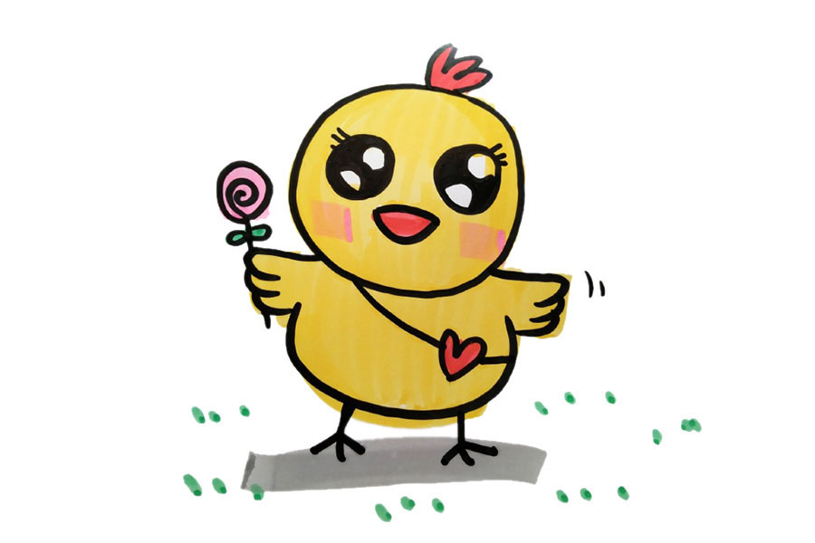 五张可爱小鸡简笔画图片-图2