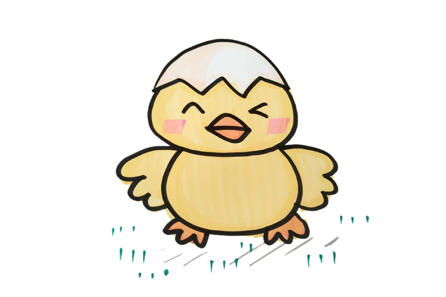 五张可爱小鸡简笔画图片-图3