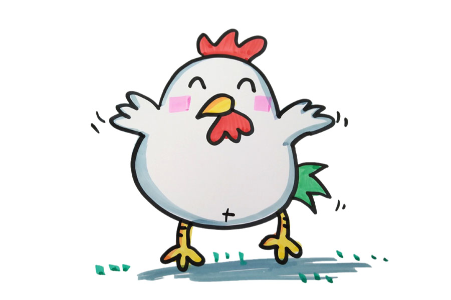 五张可爱小鸡简笔画图片-图4