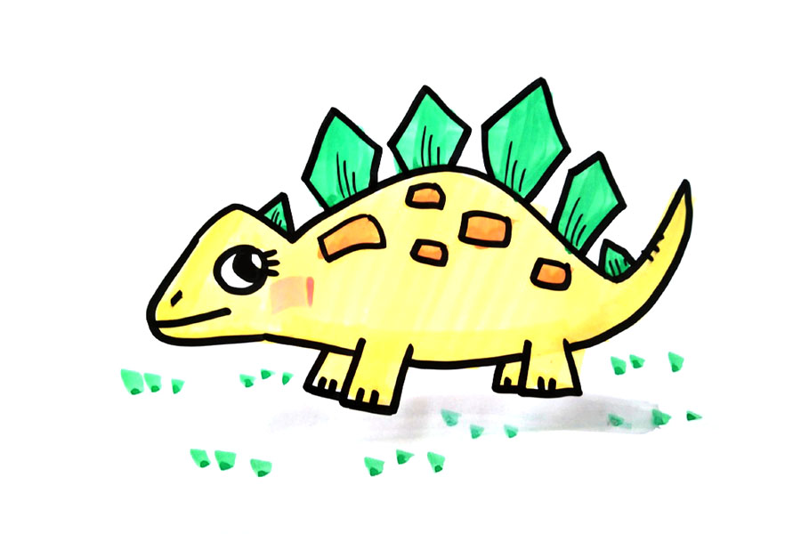 简单可爱的恐龙简笔画图片6张-图2