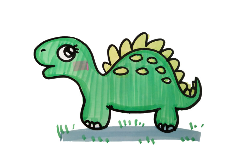 简单可爱的恐龙简笔画图片6张-图3