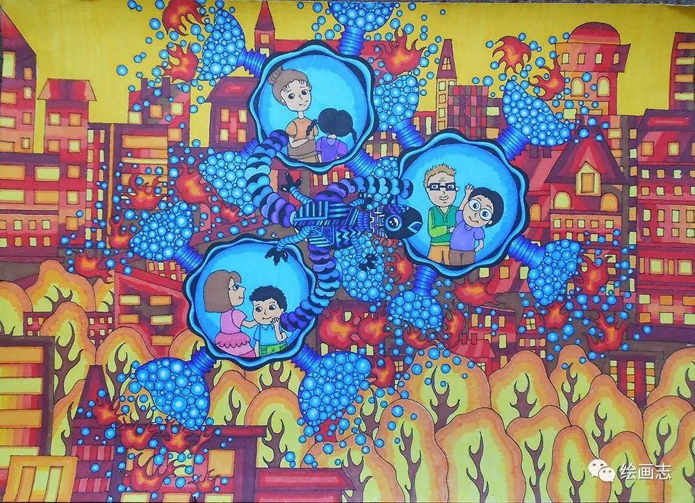 “神龙号”火灾抢险器创意儿童画