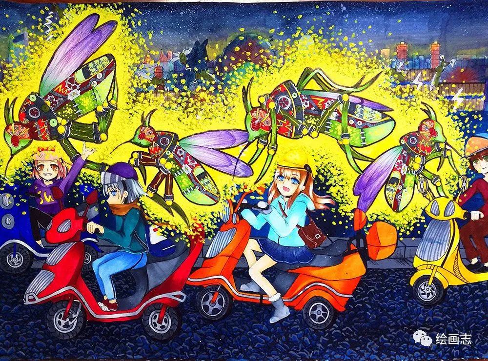 飞蚊型电瓶车充电机器绘画儿童版