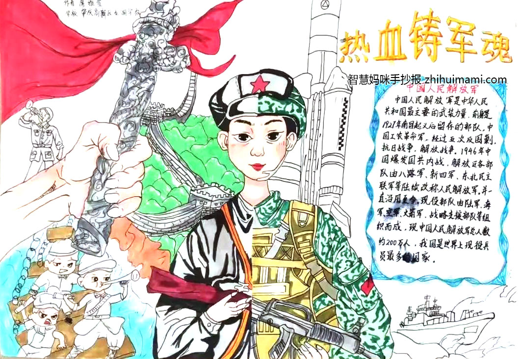7张关于心系国防的手抄报图片-图4