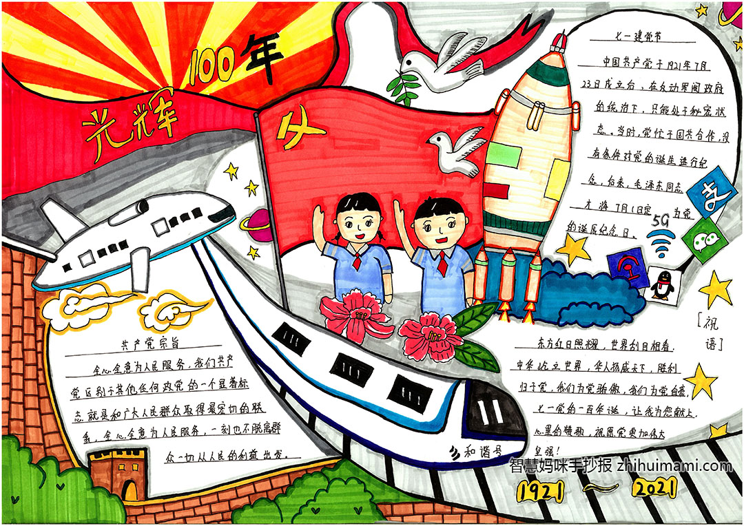 学党史跟党走手抄报一等奖（10张）-图2