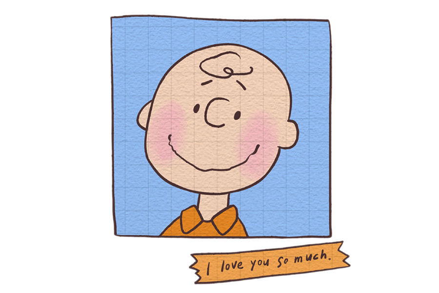 史努比的主人查理简笔画画法步骤