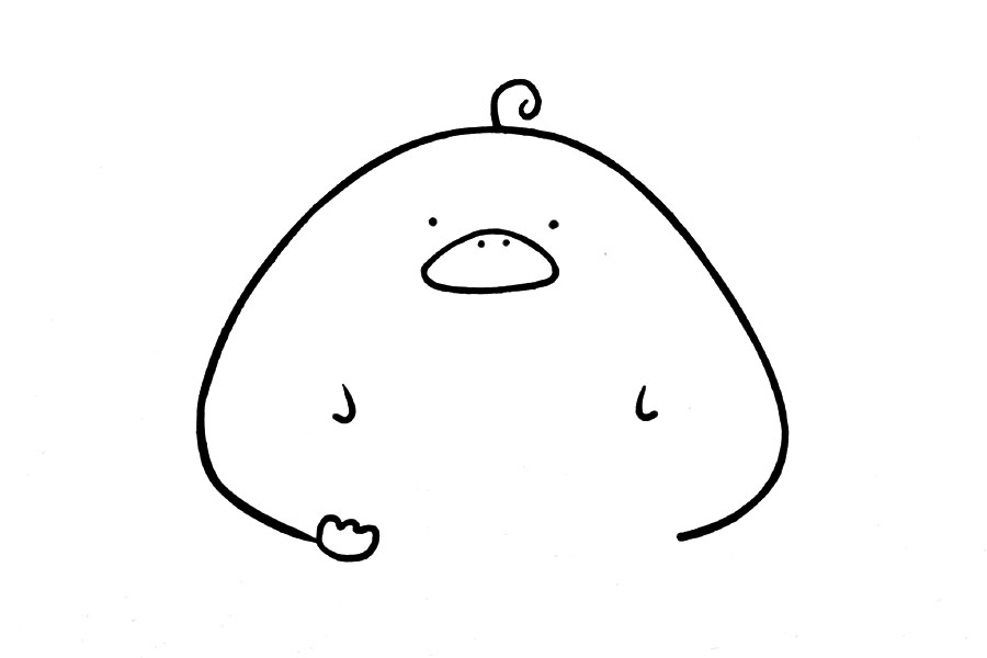 一颗饭团鸭 卡通饭团怎么画-图5