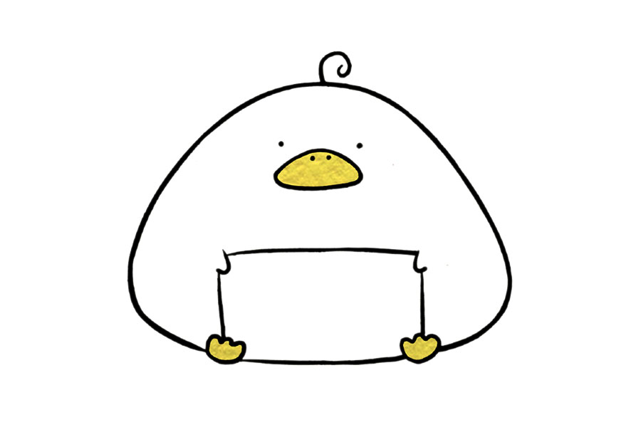一颗饭团鸭 卡通饭团怎么画-图8