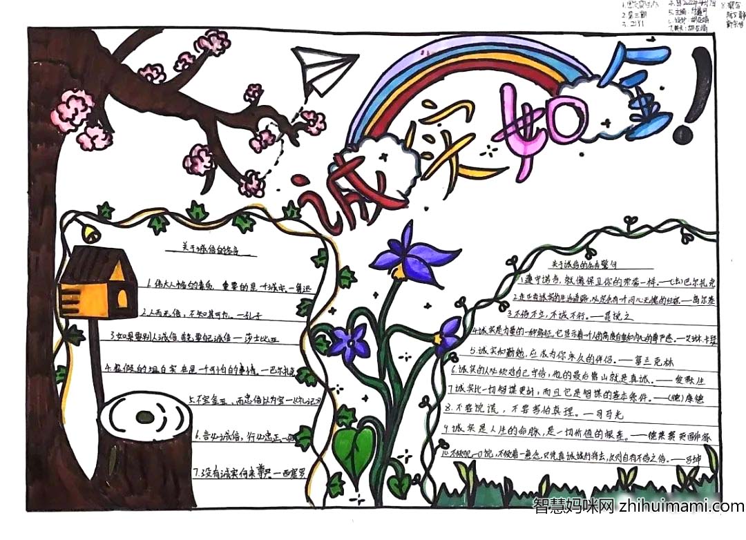 诚信主题手抄报评比活动一等奖作品展示-图4