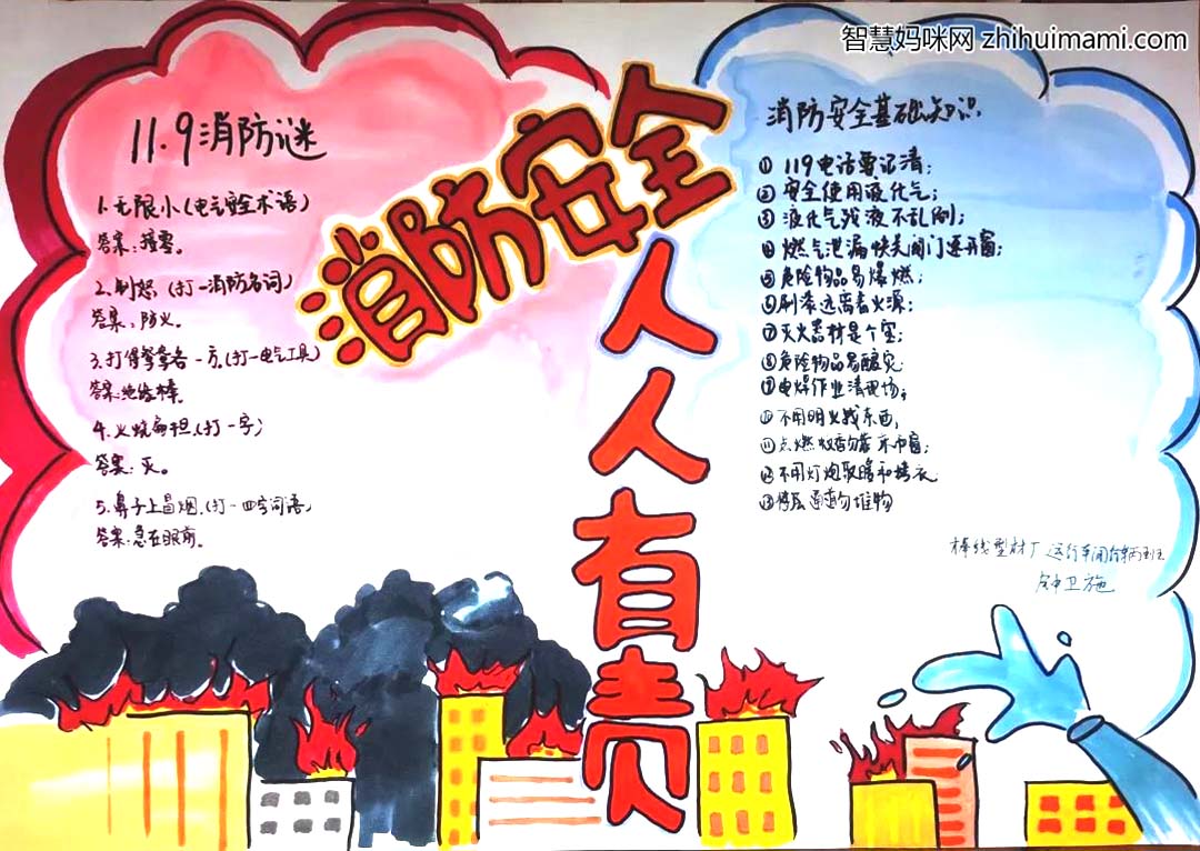 消防安全人人有责，9张消防安全主题手抄报优秀作品-图3