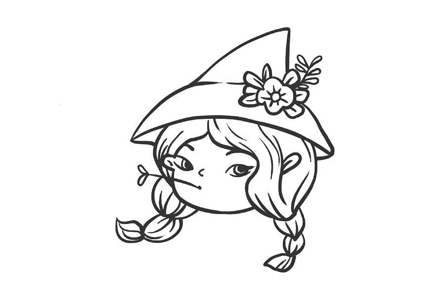 拽拽的小女孩简笔画画法-图4