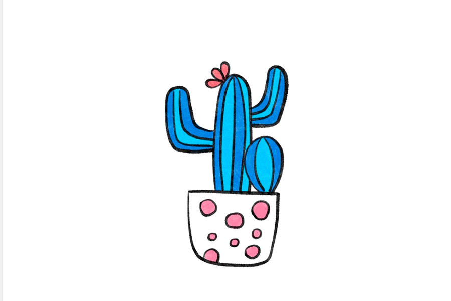 清新小盆栽简笔画图片-图4