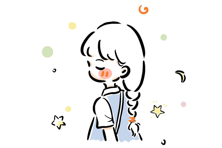 一组浪漫的少女回眸简笔画图片-图8