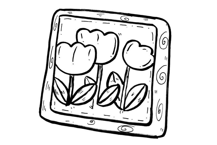 9张春天花朵简笔画 郁金香的春天-图9