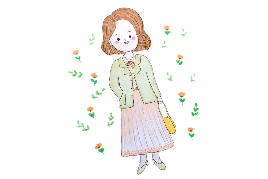 少女的春日穿搭简笔画图片-图9