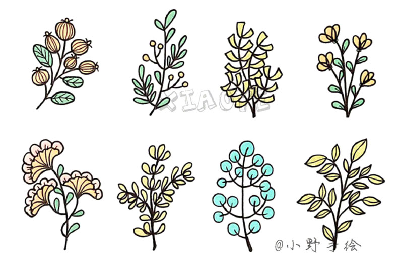 草长莺飞 春天漂亮的花草简笔画图片-图1