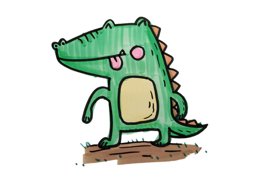 4张鳄鱼简笔画图片-图1