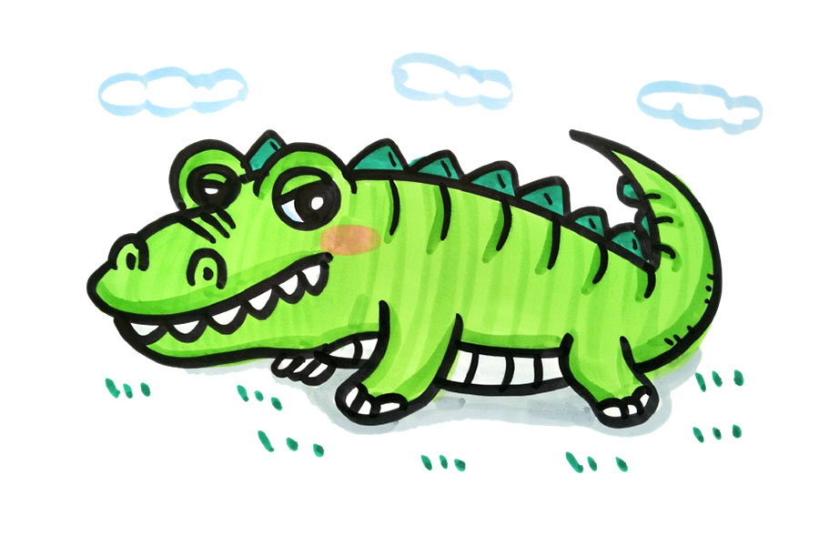 4张鳄鱼简笔画图片-图3