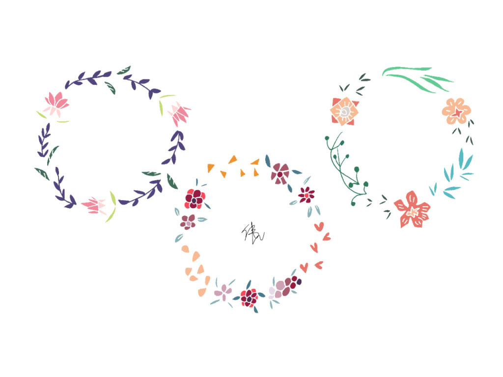 春天的感觉简笔画花环-图1